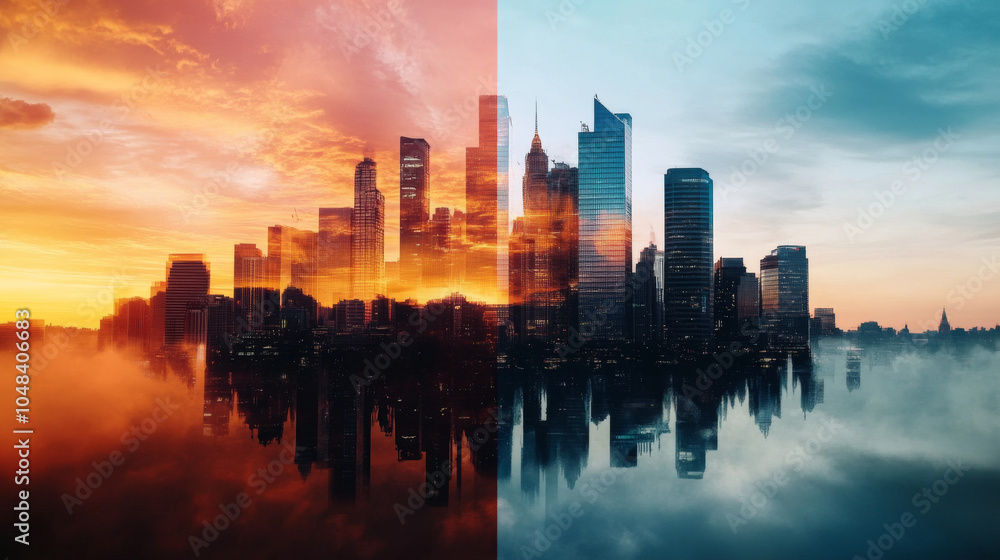 Fototapeta premium Cityscape transformation