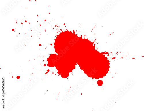 red watercolor brush painting splash splatter