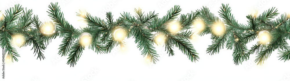 festive garland of evergreen branches adorned with glowing lights, perfect for holiday decorations and celebrations festive garland of evergreen branches adorned with glowing lights, perfect for holiday decorations and celebrations