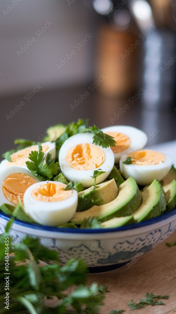 Hard-Boiled Eggs and Avocado with Mustard Dressing Hard-Boiled Eggs and Avocado with Mustard Dressing