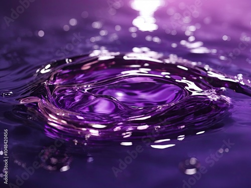 Purple Water Drop Ripples: Abstract Liquid Texture