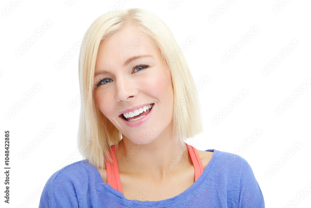 Portrait, woman and happiness for skincare, wellness and anti aging on white background for beauty. Female person, smile and pride as positive with natural cosmetics, facial treatment and dermatology Portrait, woman and happiness for skincare, wellness and anti aging on white background for beauty. Female person, smile and pride as positive with natural cosmetics, facial treatment and dermatology