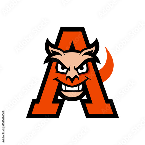 a person with a sign text mascot logo