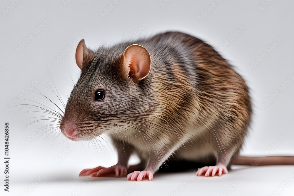 Cane rat on white background, Ai Generated Cane rat on white background, Ai Generated
