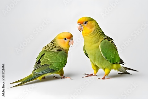 Carolina parakeet on white background, Ai Generated