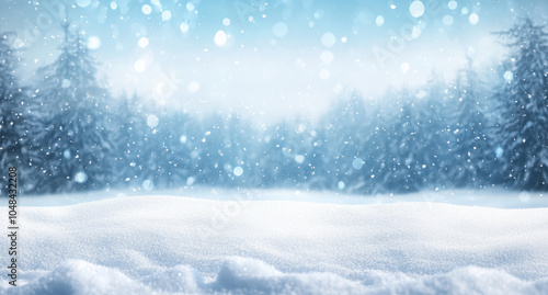 Wallpaper Mural serene winter landscape featuring falling snowflakes and soft blanket of snow covering ground, creating peaceful and magical atmosphere Torontodigital.ca