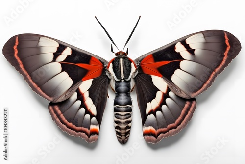 Cecropia moth on white background, AI Generated photo