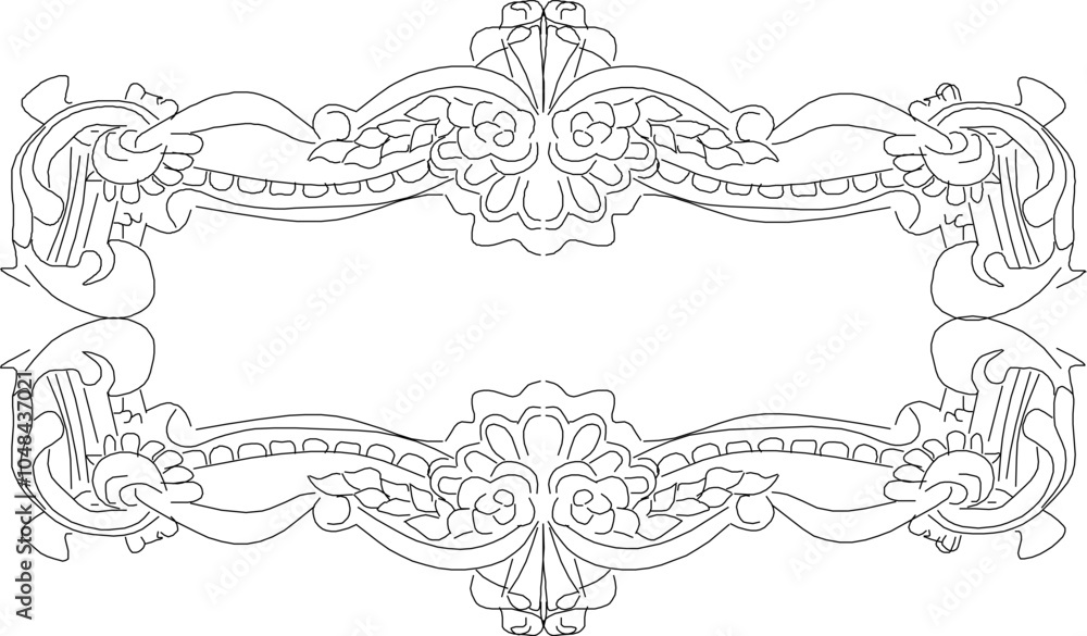 Vector sketch, illustration, silhouette, design, glass frame, mirror, baground, vintage classic ornament decoration Vector sketch, illustration, silhouette, design, glass frame, mirror, baground, vintage classic ornament decoration