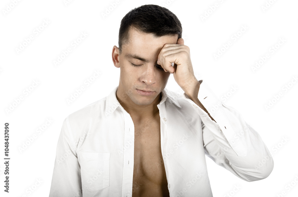 Headache and migraine. Attractive man and health problems. Headache and migraine. Attractive man and health problems.