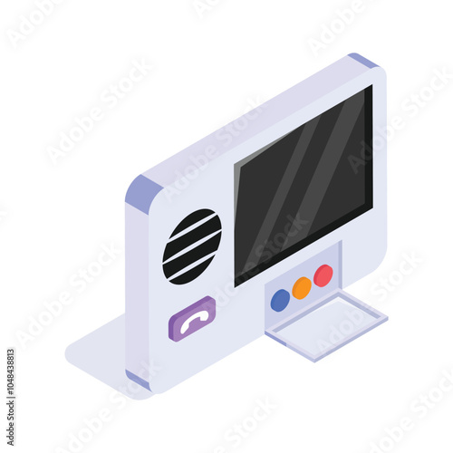 Intercom system for communication in modern style, ready to use vector