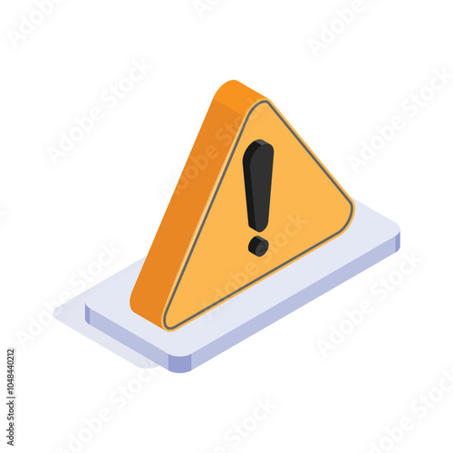 Danger, security risk, threat, warning sign isometric vector