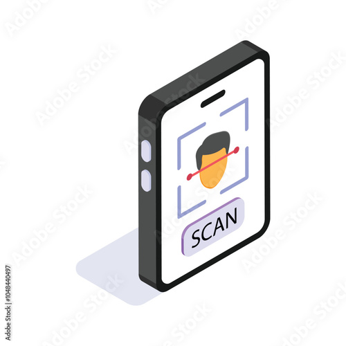 Take a look at this amazing icon of face recognition in modern style