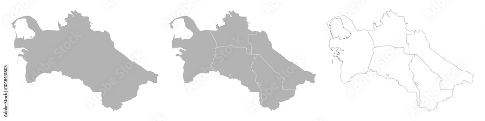 Set of TURKMENISTAN Maps with Main Map and Regional maps Set of TURKMENISTAN Maps with Main Map and Regional maps