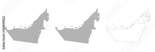 Set of UAE Maps with Main Map and Regional maps