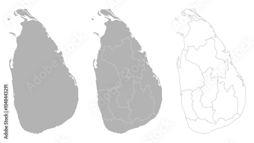 Set of SRI LANKA Maps with Main Map and Regional maps