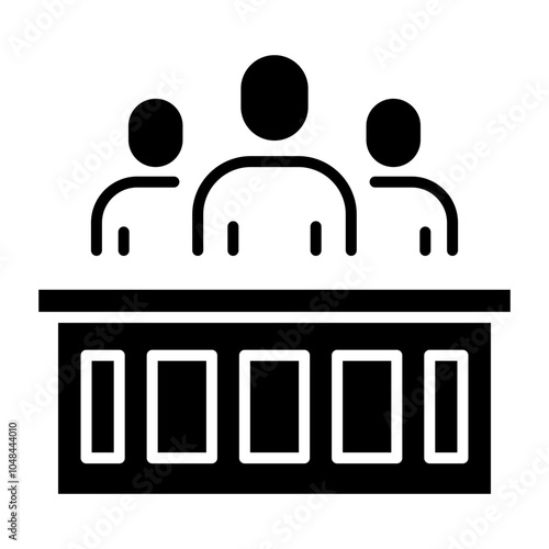 Jury icon in glyph style. Icon about law and justice