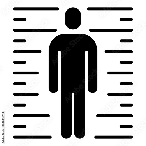 Suspect icon in glyph style. Defendant icon in glyph style. Icon about law and justice