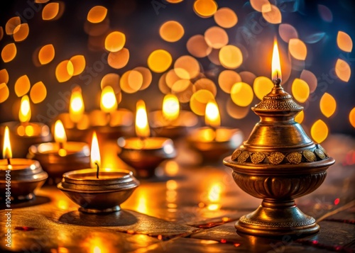 Circle of Light: Traditional Oil Lamps Illuminate the Night in Stunning Macro Photography