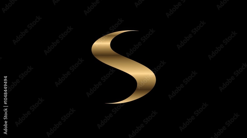 A golden letter S logo on a black background. A golden letter S logo on a black background.