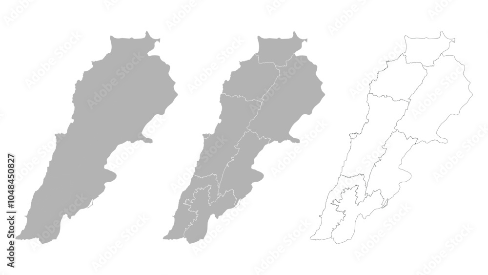 Set of LEBANON Maps with Main Map and Regional maps Set of LEBANON Maps with Main Map and Regional maps