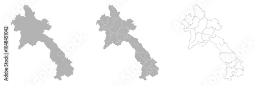 Set of LAOS Maps with Main Map and Regional maps