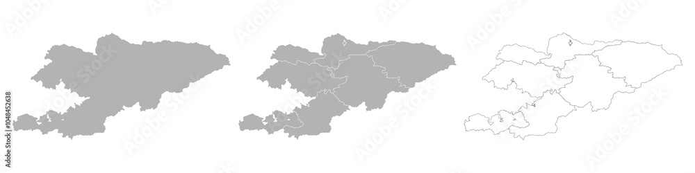 Set of KYRGYZSTAN Maps with Main Map and Regional maps Set of KYRGYZSTAN Maps with Main Map and Regional maps
