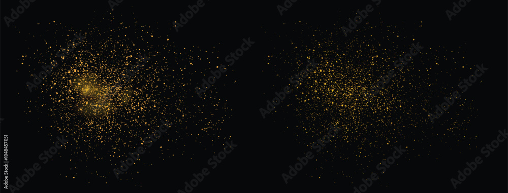 Obraz premium Gold glitter sparkles magic light effect bokeh glowing golden background. gold glitter luxury golden background
