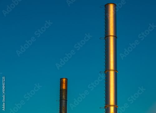 Buildings of an old closed factory, steelworks, steel production, Czestochowa photo