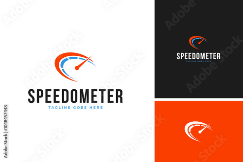 Logo of speedometer template design vector illustration idea