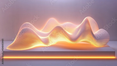 3d render, abstract background with dynamic waves. Futuristic design. photo