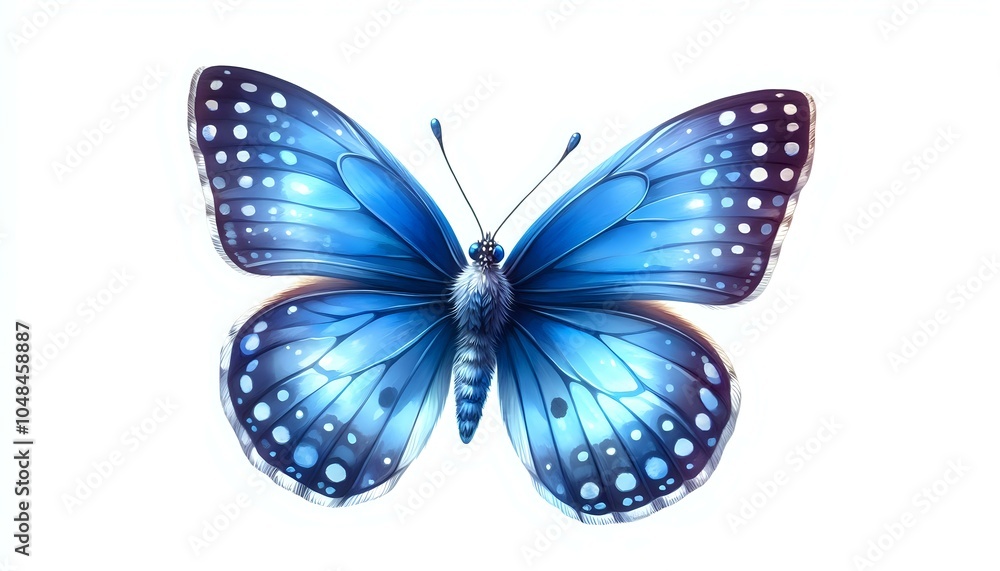 Vibrant Blue Butterfly with Intricate Wing Patterns
Vibrant Blue Butterfly with Intricate Wing Patterns