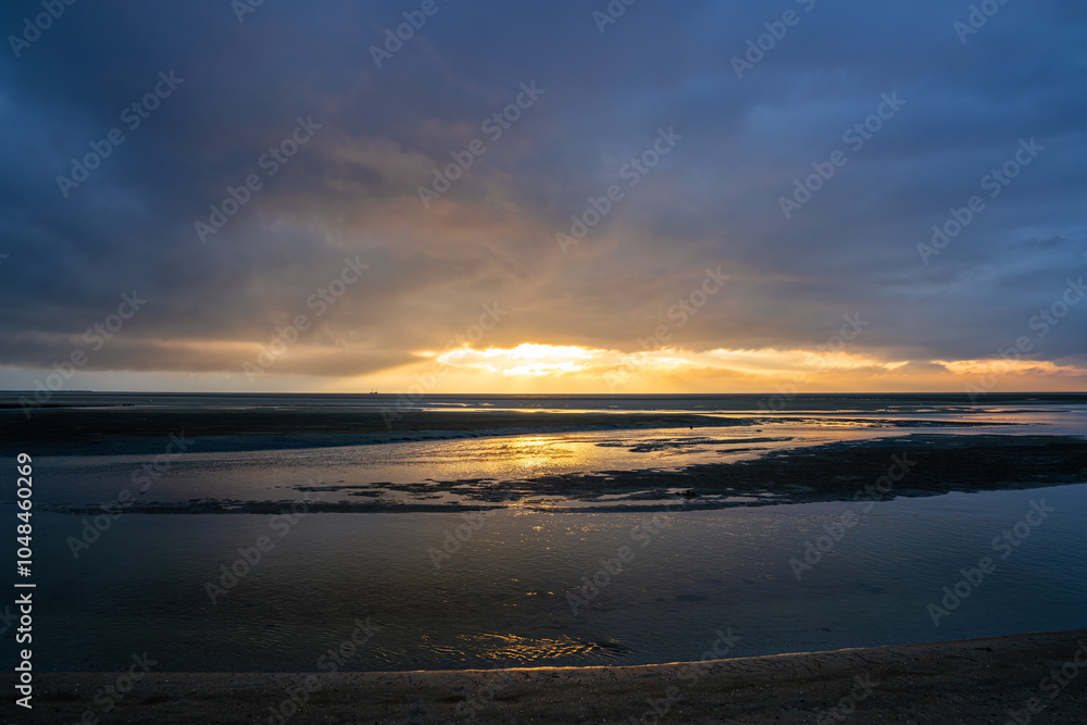 Beach of Borkum, East Frisia, North Sea in Lower Saxony, Germany Beach of Borkum, East Frisia, North Sea in Lower Saxony, Germany