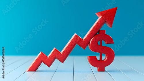 Exploring growth trends the rise of financial success illustrated through a dynamic graph and dollar sign symbolism