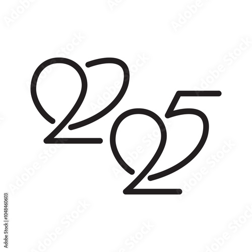 happy new year 2025 heart care concept vector eps