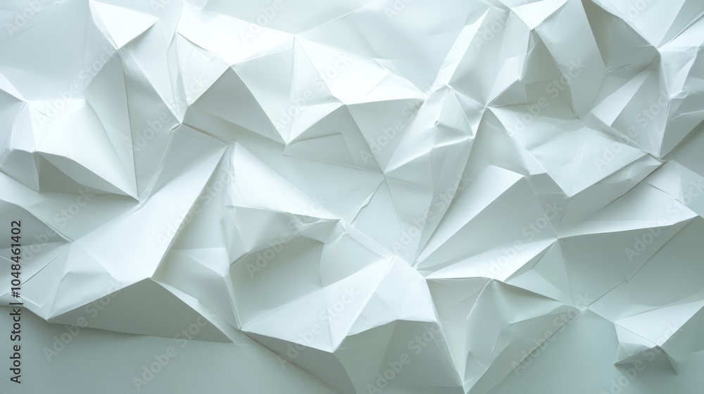 Abstract White Crumpled Paper Texture with Dimensional Shadows Abstract White Crumpled Paper Texture with Dimensional Shadows