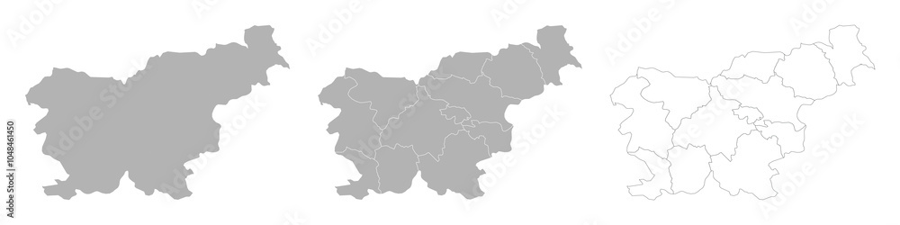 Set of SLOVENIA Maps with Main Map and Regional maps Set of SLOVENIA Maps with Main Map and Regional maps