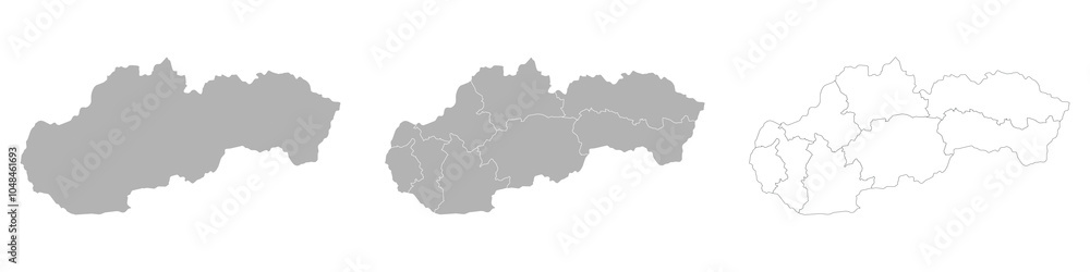 Set of SLOVAKIA Maps with Main Map and Regional maps Set of SLOVAKIA Maps with Main Map and Regional maps