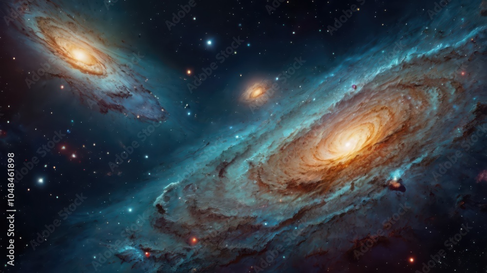 Fototapeta premium tunning Spiral Galaxies in a Vast Cosmic Landscape