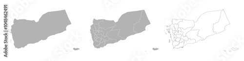 Set of YEMEN Maps with Main Map and Regional maps