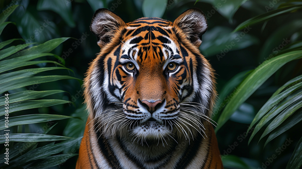 Fototapeta premium Jungle Radiance: Tiger in Colorful Mist