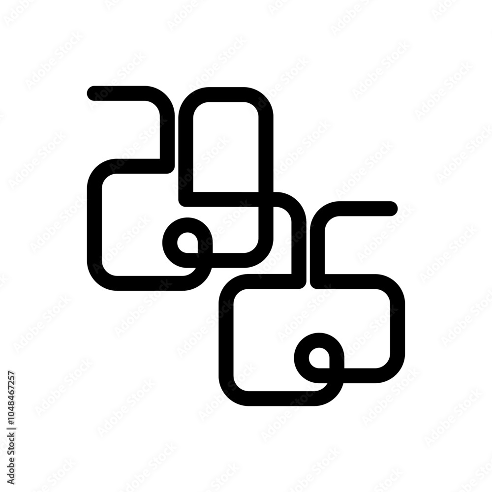 Fototapeta premium happy new year 2025 seamless infinity concept vector illustration eps