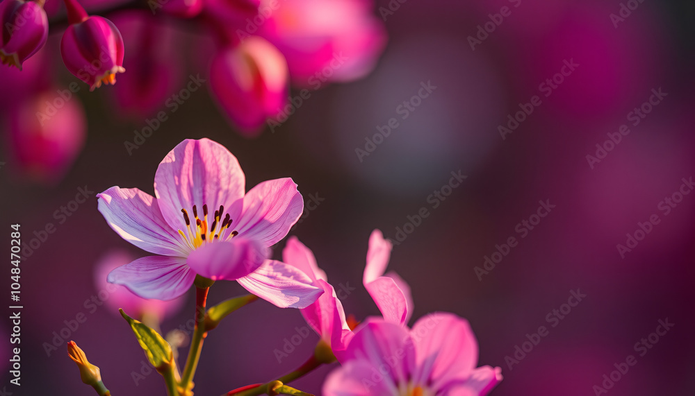 Delicate Pink Cherry Blossom in Spring Sunlight Delicate Pink Cherry Blossom in Spring Sunlight