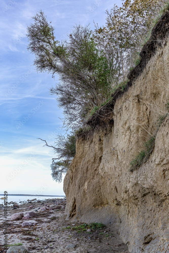 beautiful steep coast on the Baltic Sea on the island of Poel