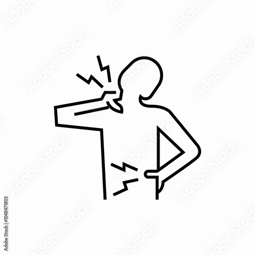 pain in back icon sign vector