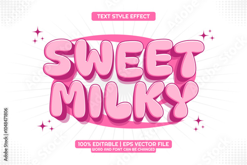 Sweet Milky Text Effect Editable 3d Cartoon Style