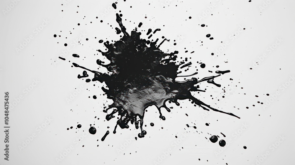 Black Ink Splatter on a White Background Black Ink Splatter on a White Background