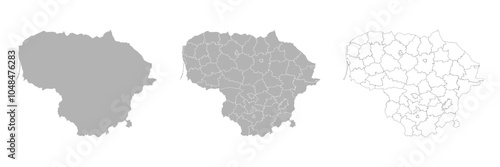 Set of LITHUANIA Maps with Main Map and Regional maps