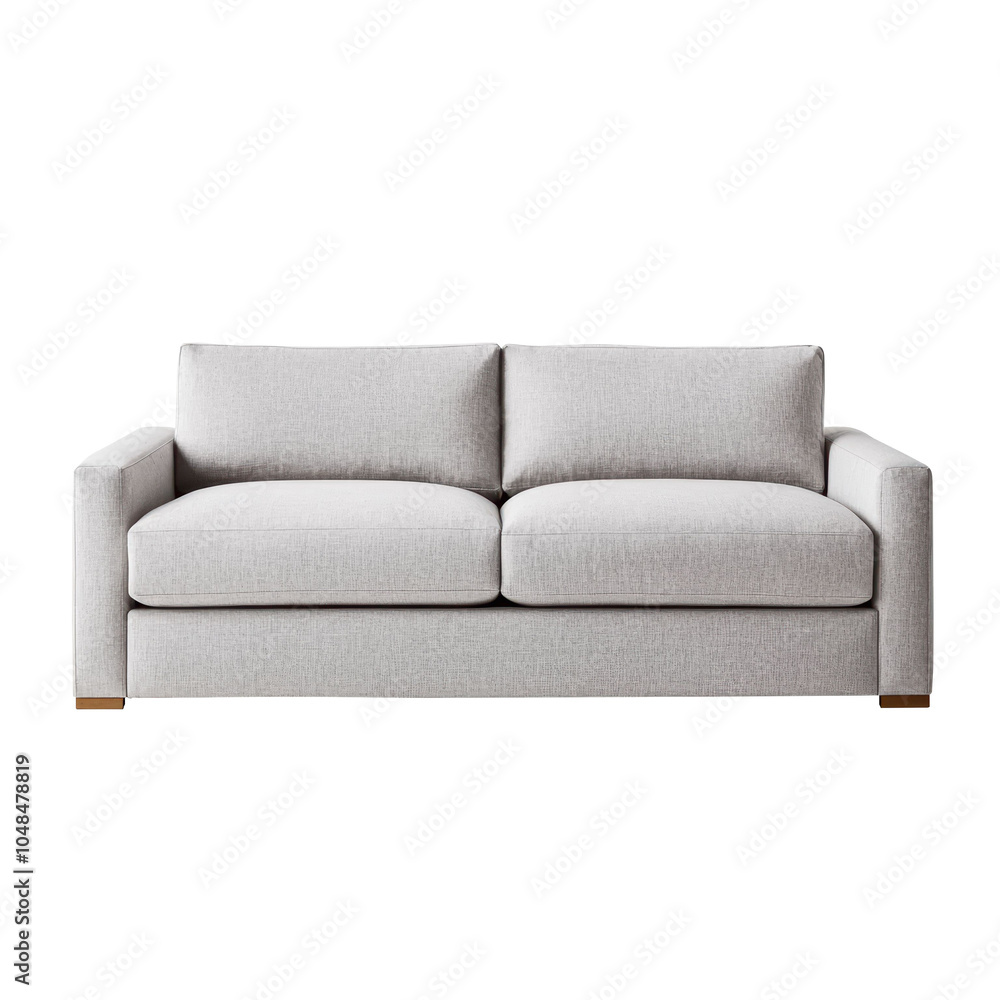 Contemporary two-seater gray sofa featuring soft cushions, perfect for small living rooms or cozy spaces. Contemporary two-seater gray sofa featuring soft cushions, perfect for small living rooms or cozy spaces.