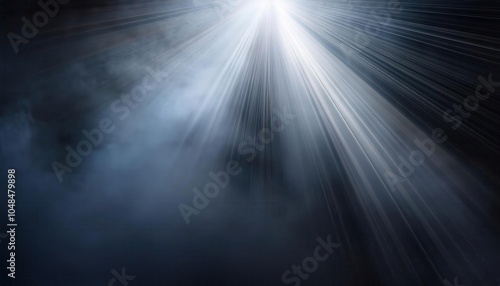 Sunlit Radiant Light Beams Shining Through Mystical Haze Background. Ideal for Spiritual Concepts, Inspirational Posters, Heaven Themed Illustrations, or Ethereal Atmosphere Stock Usage