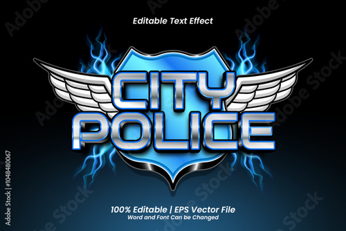 City Police Text Effect Editable Game Style